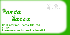 marta macsa business card